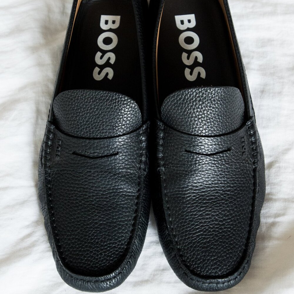 HUGO BOSS Driver Grain Leather Moccasin Loafers 10.5 (43.5 EU)